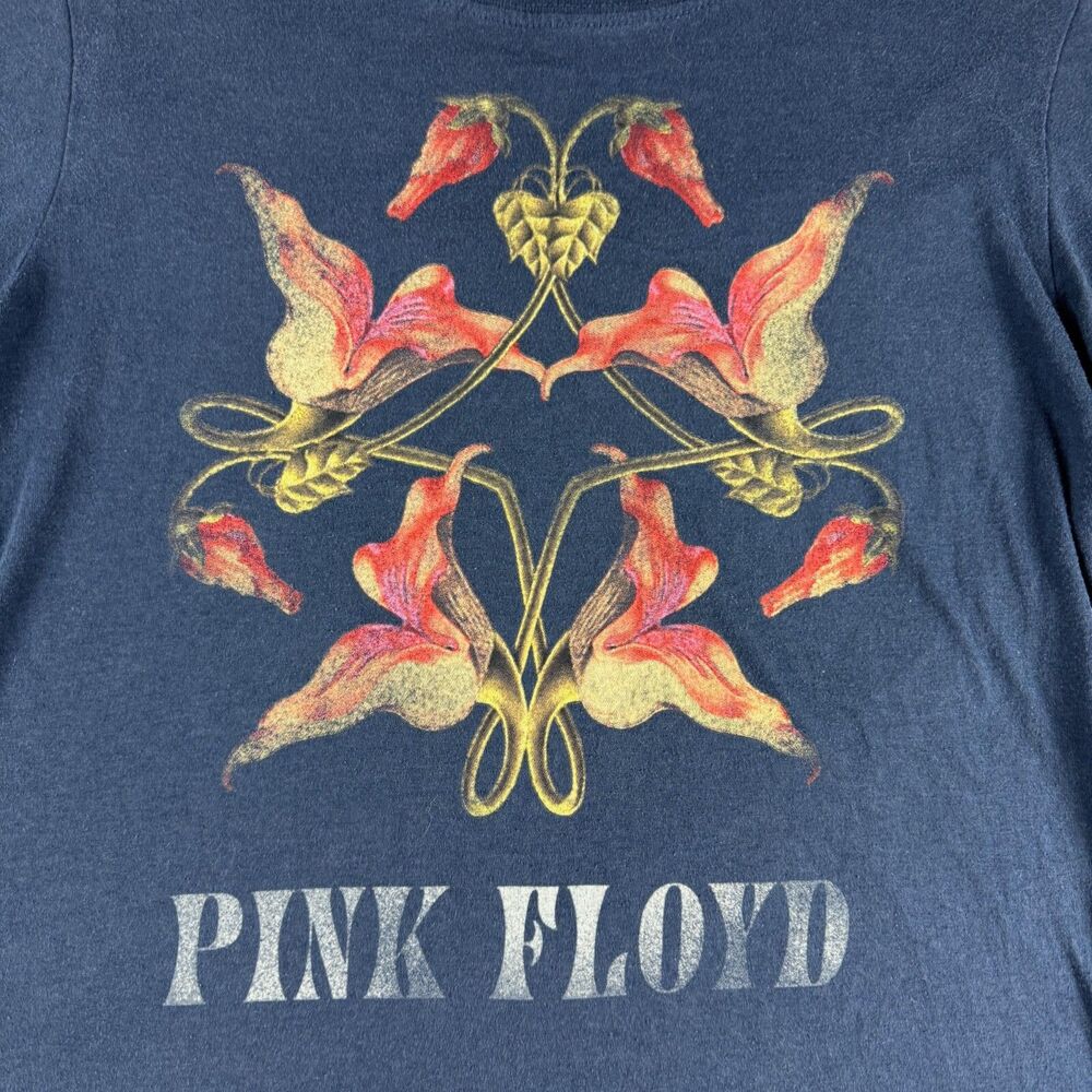 Pink Floyd Shirt Women's Small Blue Short Sleeve Lotus Crewneck Graphic Band Tee - Picture 4 of 11
